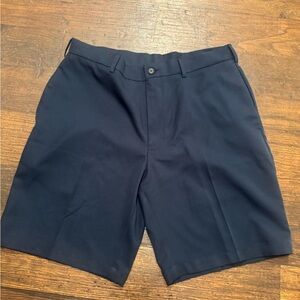 Men's Navy Flat Front Shorts